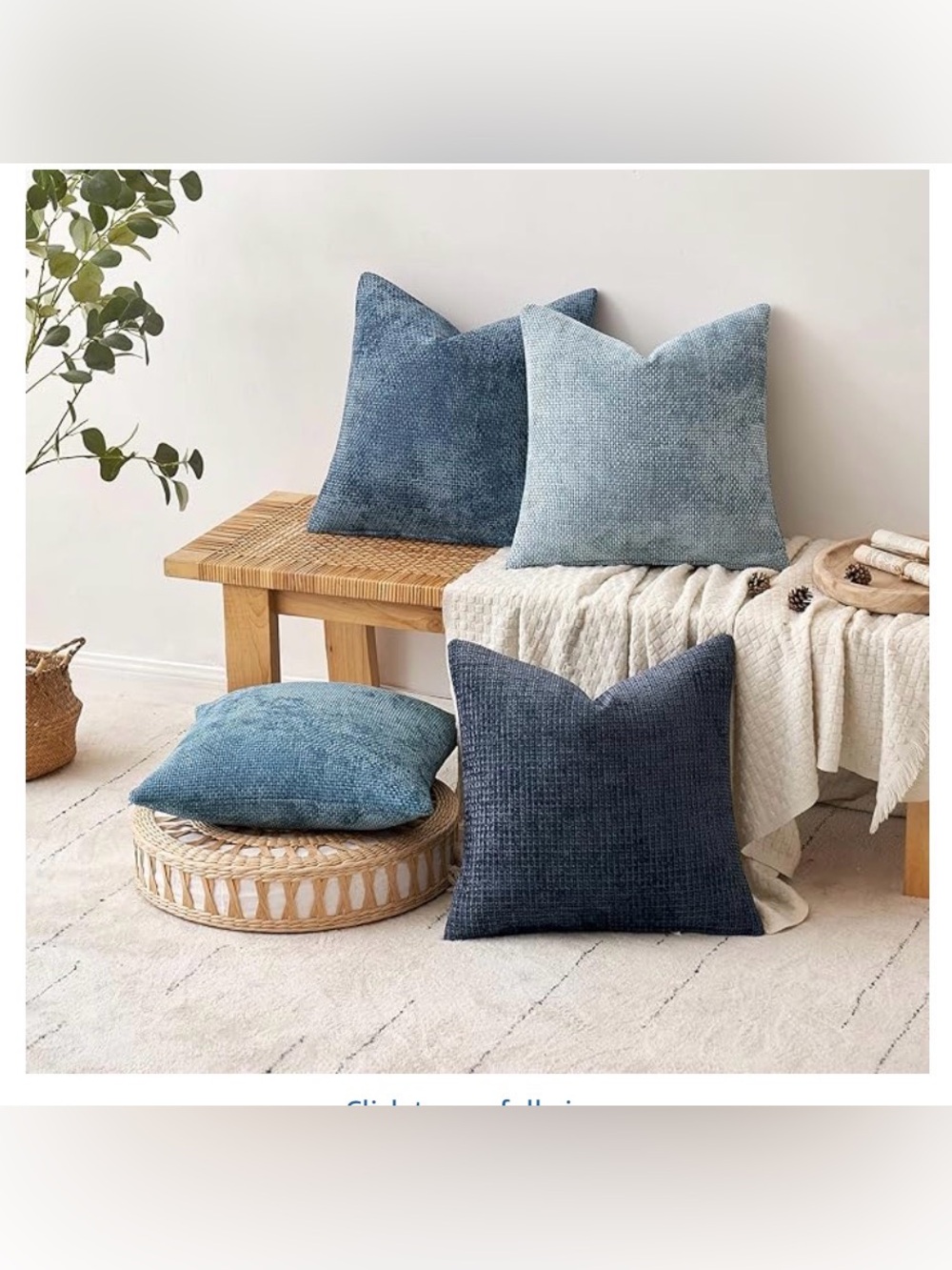 4-Pack Pillow Covers Blue 20" x 20"